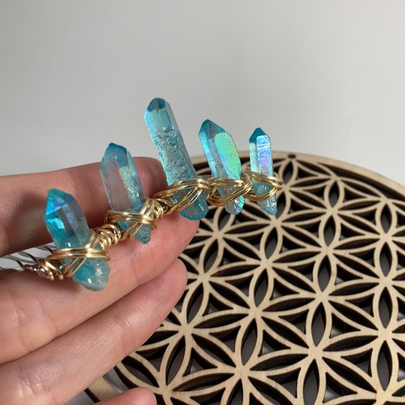 CUSTOM Aqua Angel Aura Pixie Crown - Picture 4 of 6